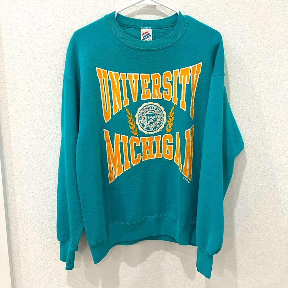 Vintage Teal University of Michigan Crewneck.